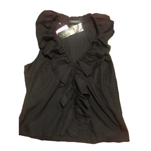 Ralph Lauren Womans Ruffled Front Blouse Extra Large New with Tags